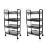 SOGA 2X 4 Tier Steel Black Bee Mesh Kitchen Cart Multi-Functional Shelves Portable Storage Organizer with Wheels, Garden, Tools & Hardware>Garage Storage & Organisation>Utility Shelves, , , , ,  - NZ DEPOT 1