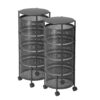 SOGA 2X 4 Tier Steel Round Rotating Kitchen Cart Multi-Functional Shelves Portable Storage Organizer with Wheels, Garden, Tools & Hardware>Garage Storage & Organisation>Utility Shelves, , , , ,  - NZ DEPOT 1