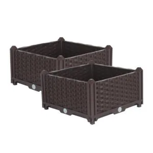Buy SOGA 2X 40cm Raised Planter Box Vegetable Herb Flower Outdoor Plastic Plants Garden Bed Online - Garden, Tools & Hardware/Gardening & Lawn Care/Pots, Planters & Container Accessories - 1 - NZ Depot Free Shipping
