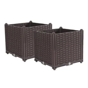 Buy SOGA 2X 40cm Raised Planter Box Vegetable Herb Flower Outdoor Plastic Plants Garden Bed Online - Garden, Tools & Hardware/Gardening & Lawn Care/Pots, Planters & Container Accessories - 1 - NZ Depot Free Shipping