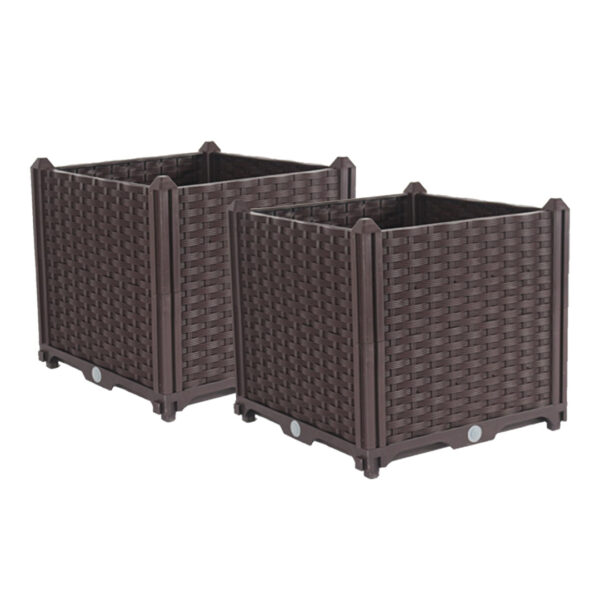 SOGA 2X 40cm Raised Planter Box Vegetable Herb Flower Outdoor Plastic Plants Garden Bed, Garden, Tools & Hardware>Gardening & Lawn Care>Pots, Planters & Container Accessories, , , , ,  - NZ DEPOT 1