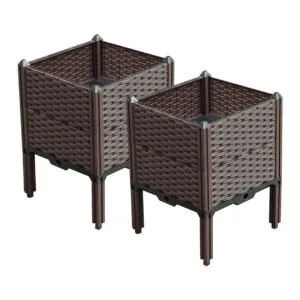 Buy SOGA 2X 40cm Raised Planter Box Vegetable Herb Flower Outdoor Plastic Plants Garden Bed with Legs Deepen Online - Garden, Tools & Hardware/Gardening & Lawn Care/Pots, Planters & Container Accessories - 1 - NZ Depot Free Shipping