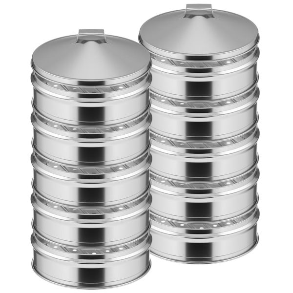 SOGA 2X 5 Tier Stainless Steel Steamers With Lid Work inside of Basket Pot Steamers 22cm, home & living > kitchen & dining > cookware > steamers, , , , ,  - NZ DEPOT 1