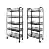 SOGA 2X 5 Tier Steel Black Bee Mesh Kitchen Cart Multi-Functional Shelves Portable Storage Organizer with Wheels, Garden, Tools & Hardware>Garage Storage & Organisation>Utility Shelves, , , , ,  - NZ DEPOT 1