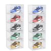 SOGA 2X 5 Tier Transparent Portable Shoe Organiser Sneaker Footwear Folding Plastic Bin Stackable Storage Box with Magnetic Door, Furniture>Storage & Shelving>Shoe Storage, , , , ,  - NZ DEPOT 1