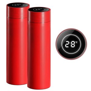 SOGA 2X 500ML Stainless Steel Smart LCD Thermometer Display Bottle Vacuum Flask Thermos Red, home & living, kitchen & dining, drinkware, bottles & jugs, ,  - NZ DEPOT 1