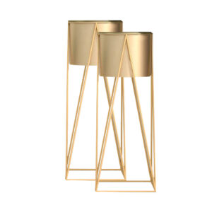 SOGA 2X 50cm Gold Metal Plant Stand with Gold Flower Pot Holder Corner Shelving Rack Indoor Display, Home & Living, Home Decor, Indoor Pots, Planters and Plant Stands, , ,  - NZ DEPOT 1