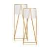 SOGA 2X 50cm Gold Metal Plant Stand with White Flower Pot Holder Corner Shelving Rack Indoor Display, Home & Living>Home Decor>Indoor Pots, Planters and Plant Stands, , , , ,  - NZ DEPOT 1
