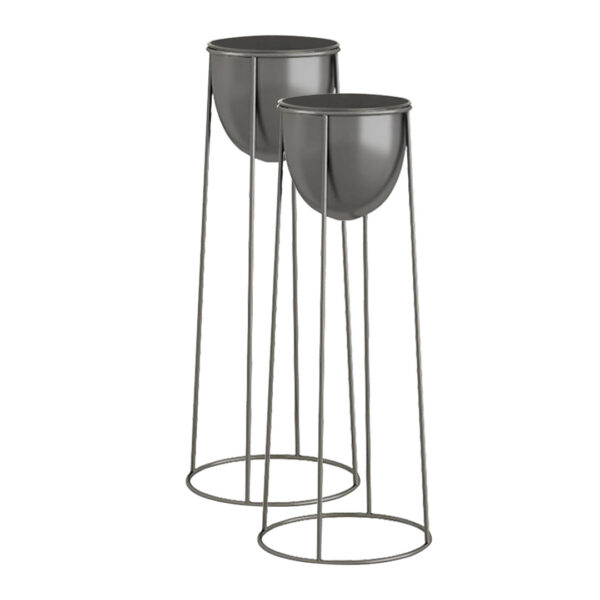 Soga 2X 50Cm Round Wire Metal Flower Pot Stand With Black Flowerpot Holder Rack Display, Home &Amp; Living, Home Decor, Indoor Pots, Planters And Plant Stands, , ,  - Nz Depot 1