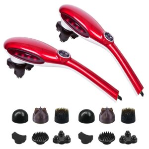 SOGA 2X 6 Heads Portable Handheld Massager Soothing Stimulate Blood Flow Shoulder Red, health & beauty, personal care, massagers, , ,  - NZ DEPOT 1