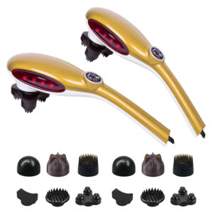 SOGA 2X  6 Heads Portable Handheld Massager Soothing Stimulate Blood Flow Shoulder Yellow, health & beauty, personal care, massagers, , ,  - NZ DEPOT 1