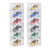 SOGA 2X 6 Tier Transparent Portable Shoe Organiser Sneaker Footwear Folding Plastic Bin Stackable Storage Box with Magnetic Door, Furniture>Storage & Shelving>Shoe Storage, , , , ,  - NZ DEPOT 1