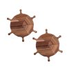 SOGA 2X  6 pcs Brown Round Divisible Wood Pizza Server Food Plate Board Pizza Paddle Cutting Board Home Decor, Kitchenware > Table Top > Servingware > Servingware Platter, , , , ,  - NZ DEPOT 1