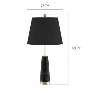 SOGA 2X 68cm Black Marble Bedside Desk Table Lamp Living Room Shade with Cone Shape Base, Home & Living, Lighting, Indoor Lights, Lamps, Table Lamps,  - NZ DEPOT 2