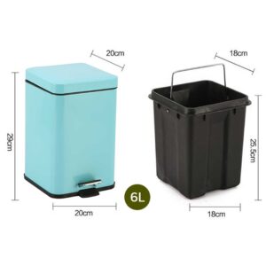 SOGA 2X 6L Foot Pedal Stainless Steel Rubbish Recycling Garbage Waste Trash Bin Square Blue, Home & Living, Kitchen & Dining, Kitchen Storage, Kitchen Bins, ,  - NZ DEPOT 2