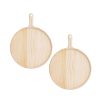 SOGA 2X 7 inch Round Premium Wooden Pine Food Serving Tray Charcuterie Board Paddle Home Decor, Kitchenware > Table Top > Servingware > Servingware Platter, , , , ,  - NZ DEPOT 1