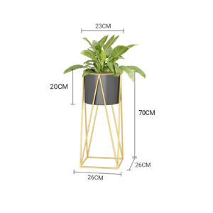 SOGA 2X 70cm Gold Metal Plant Stand with Black Flower Pot Holder Corner Shelving Rack Indoor Display, Home & Living, Home Decor, Indoor Pots, Planters and Plant Stands, , , Garment Steamers - NZ DEPOT 2