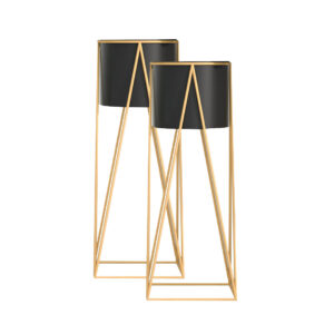 SOGA 2X 70cm Gold Metal Plant Stand with Black Flower Pot Holder Corner Shelving Rack Indoor Display, Home & Living, Home Decor, Indoor Pots, Planters and Plant Stands, , , Garment Steamers - NZ DEPOT 1