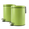 SOGA 2X 7L Foot Pedal Stainless Steel Rubbish Recycling Garbage Waste Trash Bin Round Green, Home & Living, Kitchen & Dining, Kitchen Storage, Kitchen Bins, ,  - NZ DEPOT 1