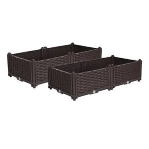 Buy SOGA 2X 80cm Raised Planter Box Vegetable Herb Flower Outdoor Plastic Plants Garden Bed Online - Garden, Tools & Hardware/Gardening & Lawn Care/Pots, Planters & Container Accessories - 1 - NZ Depot Free Shipping