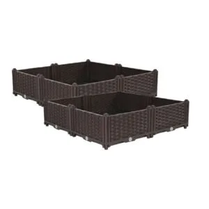 Buy SOGA 2X 80cm Raised Planter Box Vegetable Herb Flower Outdoor Plastic Plants Garden Bed Online - Garden, Tools & Hardware/Gardening & Lawn Care/Pots, Planters & Container Accessories - 1 - NZ Depot Free Shipping