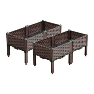Buy SOGA 2X 80cm Raised Planter Box Vegetable Herb Flower Outdoor Plastic Plants Garden Bed with Legs Online - Garden, Tools & Hardware/Gardening & Lawn Care/Pots, Planters & Container Accessories - 1 - NZ Depot Free Shipping