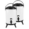 SOGA 2X 8L Stainless Steel Insulated Milk Tea Barrel Hot and Cold Beverage Dispenser Container with Faucet White, Home & Living>Kitchen & Dining>Barware>Spirit Dispensers, , , , ,  - NZ DEPOT 1