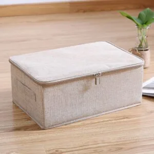 Buy SOGA 2X Beige Small Portable Double Zipper Storage Box Moisture Proof Clothes Basket Foldable Home Organiser Online - Furniture/Storage & Shelving/Home Storage - 2 - NZ Depot Free Shipping