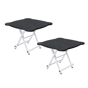 SOGA 2X Black Minimalist Cat Ear Folding Table Indoor Outdoor Portable Stall Desk Home Decor, Furniture, Living Room Furniture, Tables, , ,  - NZ DEPOT 1