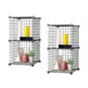 SOGA 2X Black Portable 2 Tier Cube Storage Organiser Foldable DIY Modular Grid Space Saving Shelf, Furniture, Storage & Shelving, Home Storage, , ,  - NZ DEPOT 1
