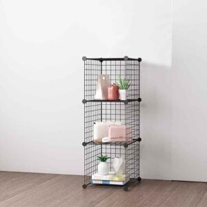 SOGA 2X Black Portable 3 Tier Cube Storage Organiser Foldable DIY Modular Grid Space Saving Shelf, Furniture, Storage & Shelving, Home Storage, , ,  - NZ DEPOT 2