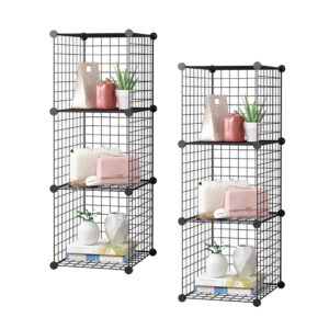 SOGA 2X Black Portable 3 Tier Cube Storage Organiser Foldable DIY Modular Grid Space Saving Shelf, Furniture, Storage & Shelving, Home Storage, , ,  - NZ DEPOT 1