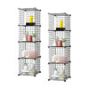 SOGA 2X Black Portable 4 Tier Cube Storage Organiser Foldable DIY Modular Grid Space Saving Shelf, Furniture, Storage & Shelving, Home Storage, , ,  - NZ DEPOT 1