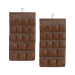 SOGA 2X Coffee Double Sided Hanging Storage Bag Underwear Bra Socks Mesh Pocket Hanger Home Organiser, Furniture, Storage & Shelving, Home Storage, , ,  - NZ DEPOT 1