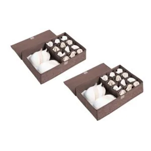 Buy SOGA 2X Coffee Flip Top Underwear Storage Box Foldable Wardrobe Partition Drawer Home Organiser Online - Furniture/Storage & Shelving/Home Storage - 1 - NZ Depot Free Shipping