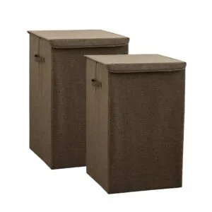 Buy SOGA 2X Coffee Medium Collapsible Laundry Hamper Storage Box Foldable Canvas Basket Home Organiser Decor Online - Furniture/Storage & Shelving/Home Storage - 1 - NZ Depot Free Shipping