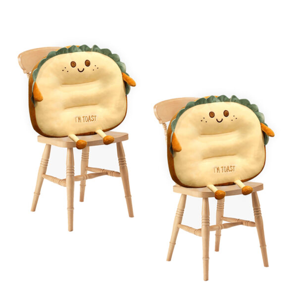 Soga 2X Cute Face Toast Bread Cushion Stuffed Car Seat Plush Cartoon Back Support Pillow Home Decor, Furniture, Living Room Furniture, Occasional Chairs, ,  - Nz Depot 1