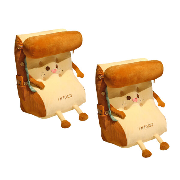 SOGA 2X Cute Face Toast Bread Wedge Cushion Stuffed Plush Cartoon Back Support Pillow Home Decor, Furniture>Living Room Furniture>Occasional Chairs, , , , ,  - NZ DEPOT 1
