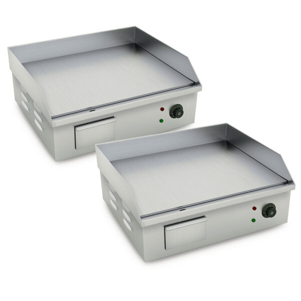 SOGA 2X Electric Stainless Steel Flat Griddle Grill BBQ Hot Plate 2200W, Home & Living>Kitchen & Dining>Cookware>Griddles & Grill Pans, , , , ,  - NZ DEPOT 1