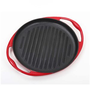 SOGA 2X Enamel Porcelain 26cm Cast Iron Frying Pan Skillet Non-stick Coating Steak Sizzle Platter, Home & Living, Kitchen & Dining, Cookware, Griddles & Grill Pans, ,  - NZ DEPOT 2