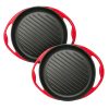 SOGA 2X Enamel Porcelain 26cm Cast Iron Frying Pan Skillet Non-stick Coating Steak Sizzle Platter, Home & Living>Kitchen & Dining>Cookware>Griddles & Grill Pans, , , , ,  - NZ DEPOT 1