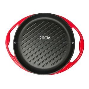 Buy SOGA 2X Enamel Porcelain 26cm Cast Iron Frying Pan Skillet Non-stick Coating Steak Sizzle Platter Online - Home & Living/Kitchen & Dining/Cookware/Griddles & Grill Pans - 3 - NZ Depot Free Shipping