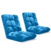 SOGA 2X Floor Recliner Folding Lounge Sofa Futon Couch Folding Chair Cushion Blue, Furniture, Living Room Furniture, Occasional Chairs, , ,  - NZ DEPOT 1