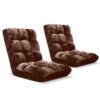 SOGA 2X Floor Recliner Folding Lounge Sofa Futon Couch Folding Chair Cushion Coffee, Furniture>Living Room Furniture>Occasional Chairs, , , , ,  - NZ DEPOT 1