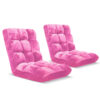 SOGA 2X Floor Recliner Folding Lounge Sofa Futon Couch Folding Chair Cushion Light Pink, Furniture>Living Room Furniture>Occasional Chairs, , , , ,  - NZ DEPOT 1