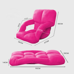 SOGA 2X Foldable Lounge Cushion Adjustable Floor Lazy Recliner Chair with Armrest Pink, Furniture, Living Room Furniture, Occasional Chairs, , ,  - NZ DEPOT 2