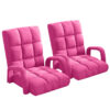 SOGA 2X Foldable Lounge Cushion Adjustable Floor Lazy Recliner Chair with Armrest Pink, Furniture>Living Room Furniture>Occasional Chairs, , , , ,  - NZ DEPOT 1