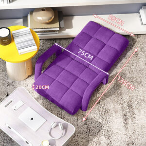 SOGA 2X Foldable Lounge Cushion Adjustable Floor Lazy Recliner Chair with Armrest Purple, Furniture, Living Room Furniture, Occasional Chairs, , ,  - NZ DEPOT 2