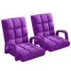 SOGA 2X Foldable Lounge Cushion Adjustable Floor Lazy Recliner Chair with Armrest Purple, Furniture>Living Room Furniture>Occasional Chairs, , , , , - NZ DEPOT 1