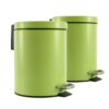 SOGA 2X Foot Pedal Stainless Steel Rubbish Recycling Garbage Waste Trash Bin Round 12L Green, Home & Living>Kitchen & Dining>Kitchen Storage>Kitchen Bins, , , , ,  - NZ DEPOT 1